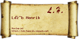 Löb Henrik névjegykártya